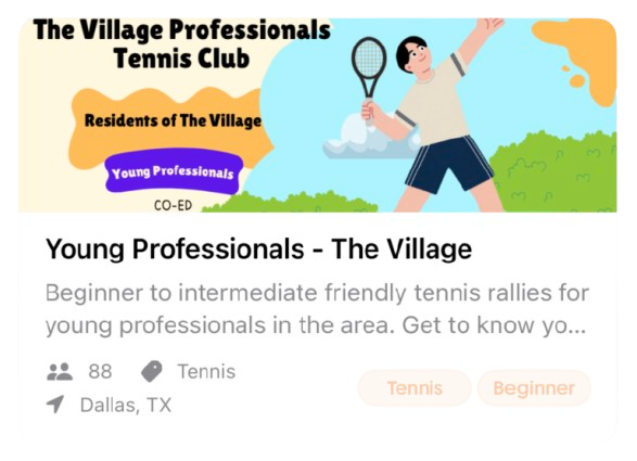 Young Professionals - The Village tennis community