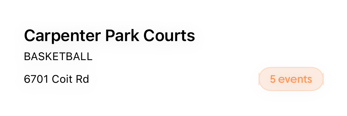 Carpenter Park Courts location card