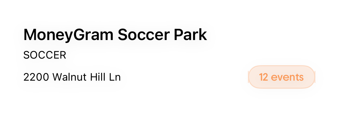 MoneyGram Soccer Park location card